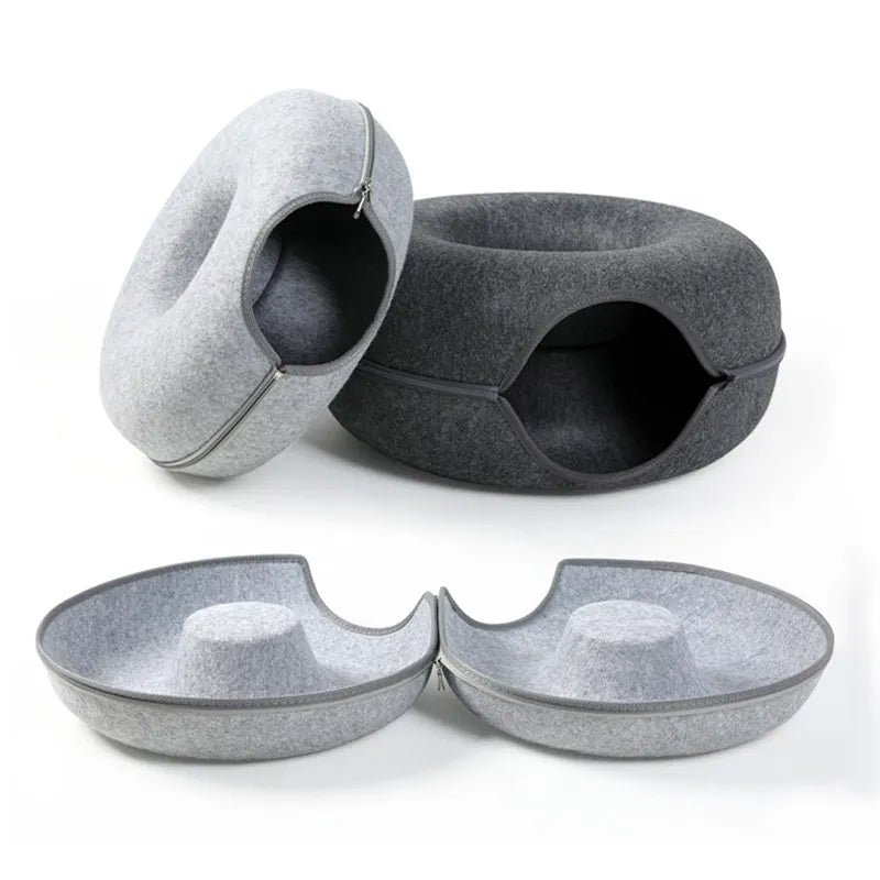 KittyKraze™ Donut Cat Bed & Tunnel Combo