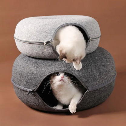 KittyKraze™ Donut Cat Bed & Tunnel Combo