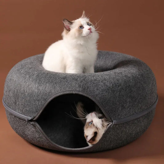 KittyKraze™ Donut Cat Bed & Tunnel Combo